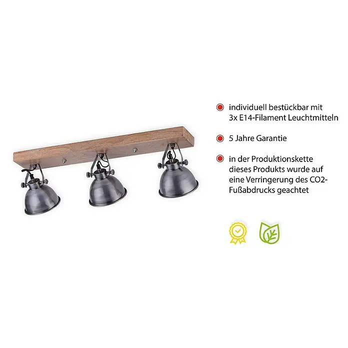 LeuchtenDirekt Samia Deckenstrahler - 120 W, L x B x H: 71 x 16 x 22,5 cm, E14