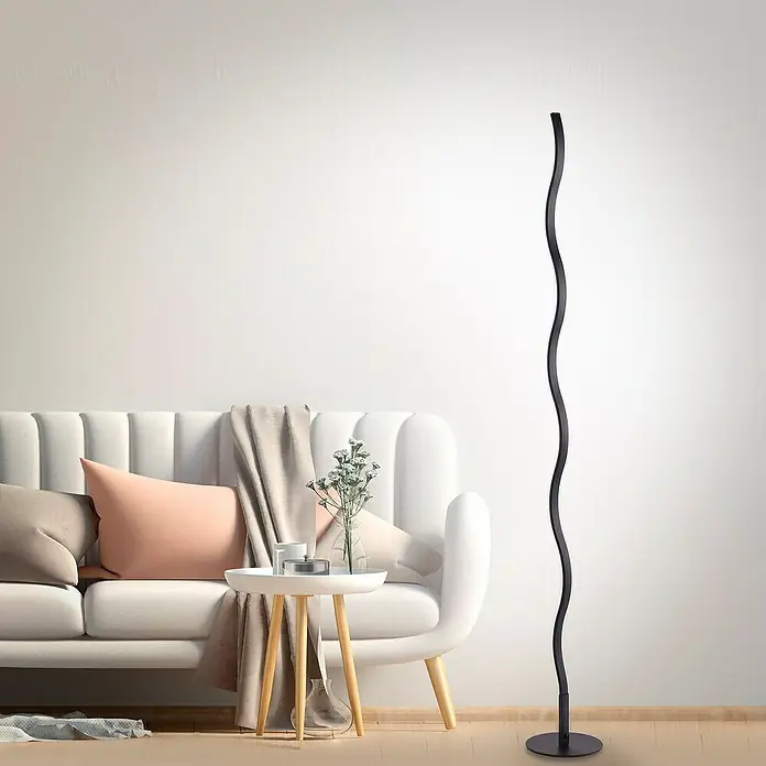 Paul Neuhaus LED-Stehleuchte Wave - 29 W, Höhe: 120 cm, Gold, Warmweiß - Stimmungsaufnahme