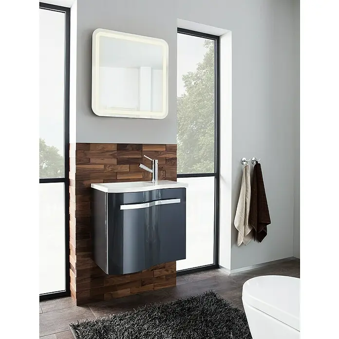 Camargue Wave Mini Einbauwaschbecken - 60 x 40 cm, Links, Mineralguss, Weiß - Stimmungsaufnahme