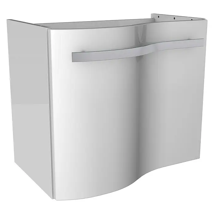 Camargue Wave Mini Fürdőszoba bútor szett - 60 cm, Zárási irány (ajtó): Bal, Magas fényű - Szögletes nézet