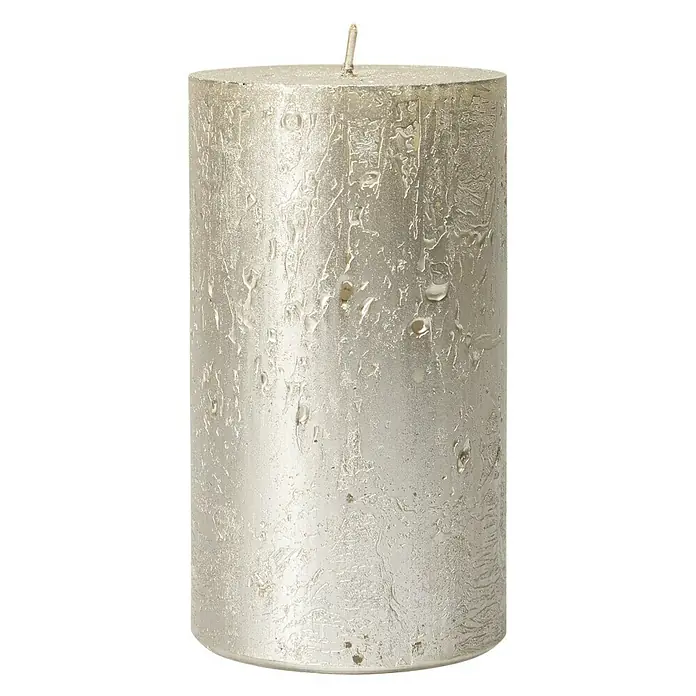 Stumpenkerze Nova Safe - Ø x H: 7 x 14 cm, Titan - Vorderansicht