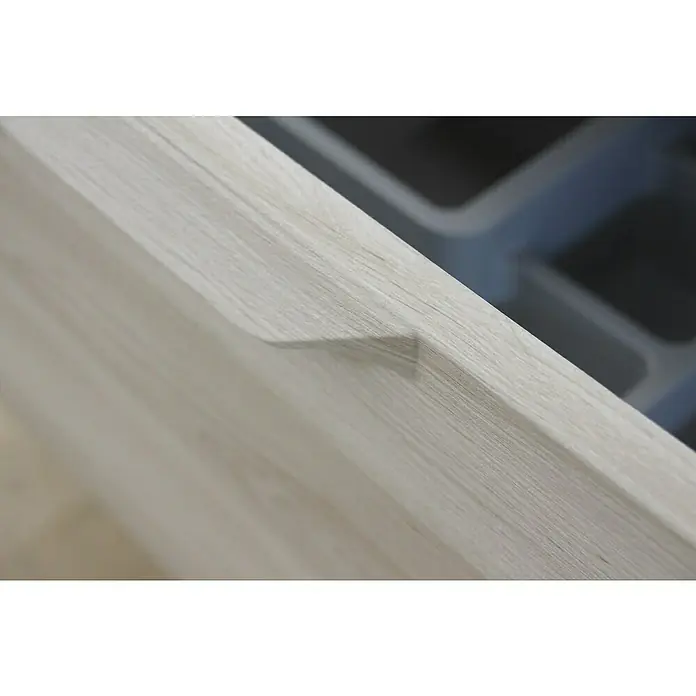 Riva Urban Waschtischunterschrank - 80 x 45 x 56,5 cm, Eiche Grau/Weiß, Matt - Detailaufnahme