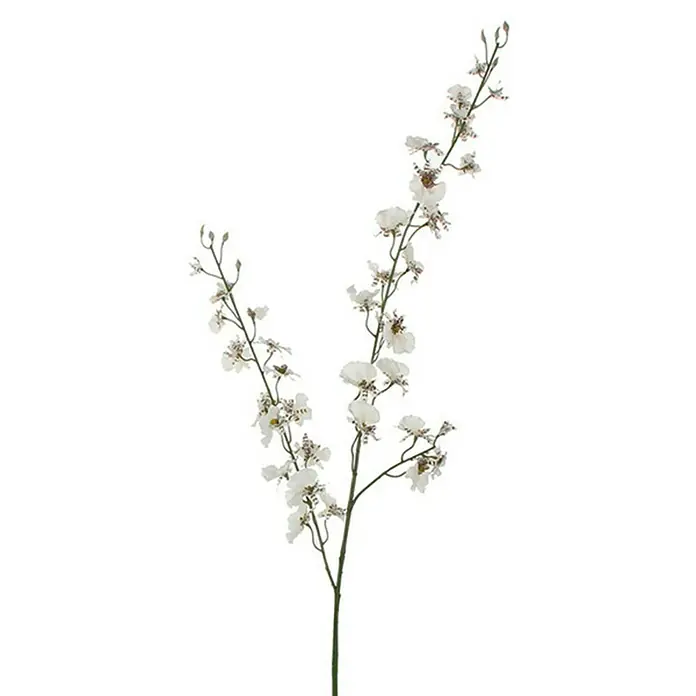 Flor artificial Orquídea - Altura: 78 cm, Blanca, Plástico - Primer plano