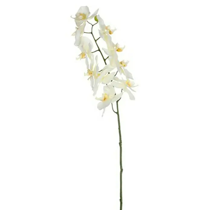 Flor artificial Orquídea - Altura: 71 cm, Blanca, Plástico - Primer plano