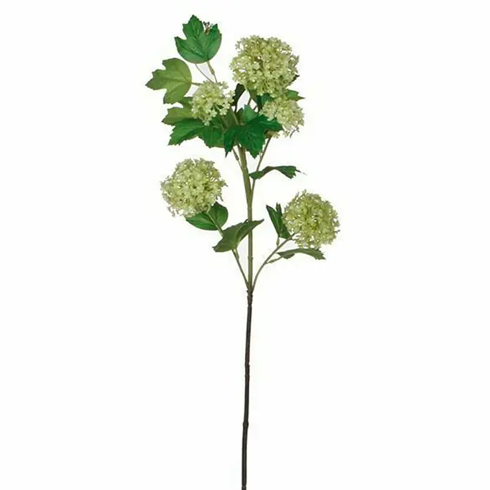 Flor artificial Viburno - Altura: 66 cm, Verde, Plástico - Primer plano