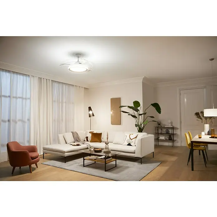 Philips Ventilador de techo Bliss Gold - Diámetro: 106 cm, Transparente, 48 W, DC - Foto ambiente