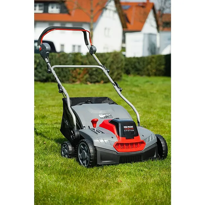 Powerworks Dual Voltage Prozračivač - 48 V, Bez akumulatora, Radna širina: 36 cm - Živopisni prikaz