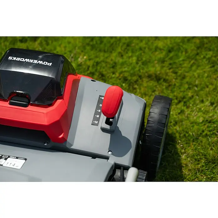 Powerworks Dual Voltage Prozračivač - 48 V, Bez akumulatora, Radna širina: 36 cm - Detaljan prikaz