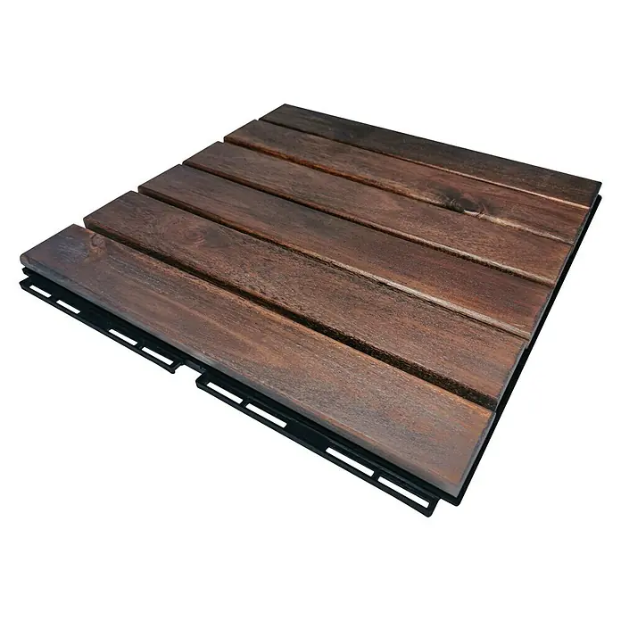 Holzfliese - Akazie, Braun, L x B: 30 x 30 cm, 5 Stk. - Diagonale Ansicht