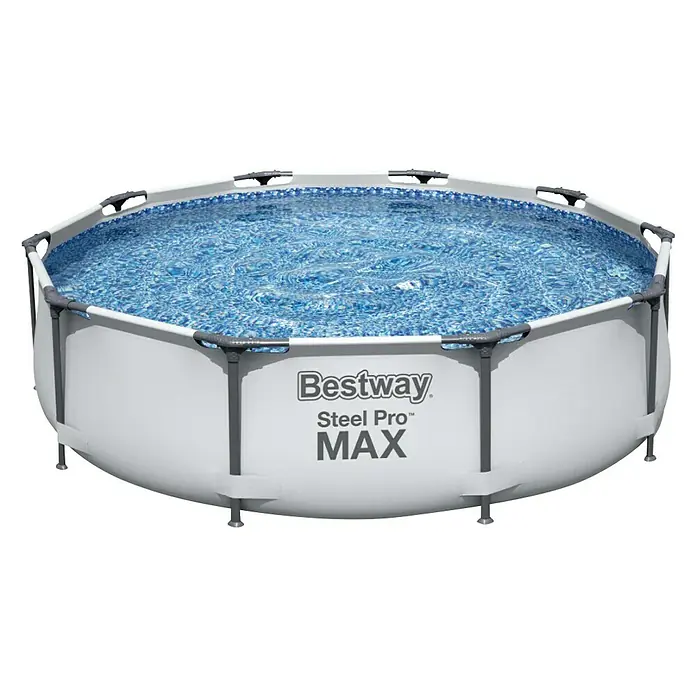 Bestway Frame zwembad met filterpomp Steel Pro MAX - Ø x h: 305 x 76 cm, 4.678 l, Grijs - Vooraanzicht