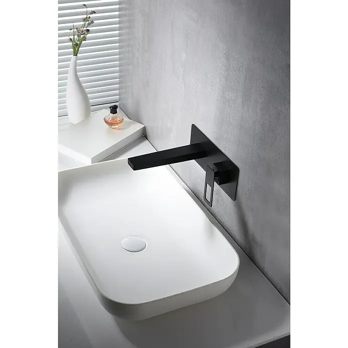 Imex Suecia Grifo de lavabo empotrado - Negro, Mate - Foto ambiente