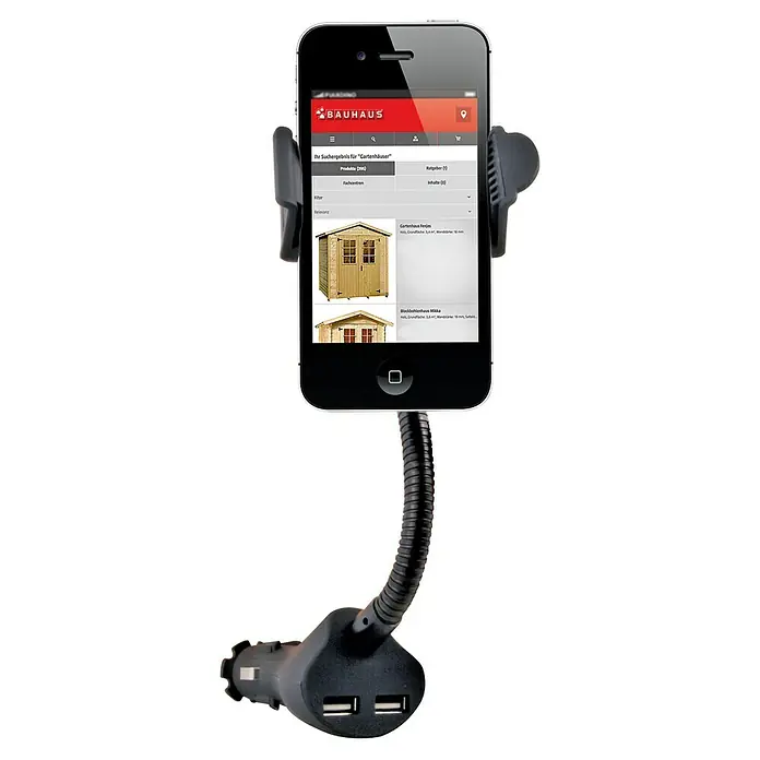 UniTEC Smartphone-Halter - Ladefunktion, Geeignet für: Zigarettenanzünderbuchse - Vorderansicht