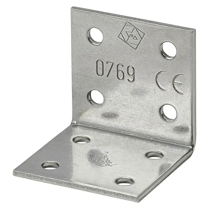 Stabilit Winkelverbinder - L x B x H: 50 x 50 x 40 mm, Edelstahl - Diagonale Ansicht
