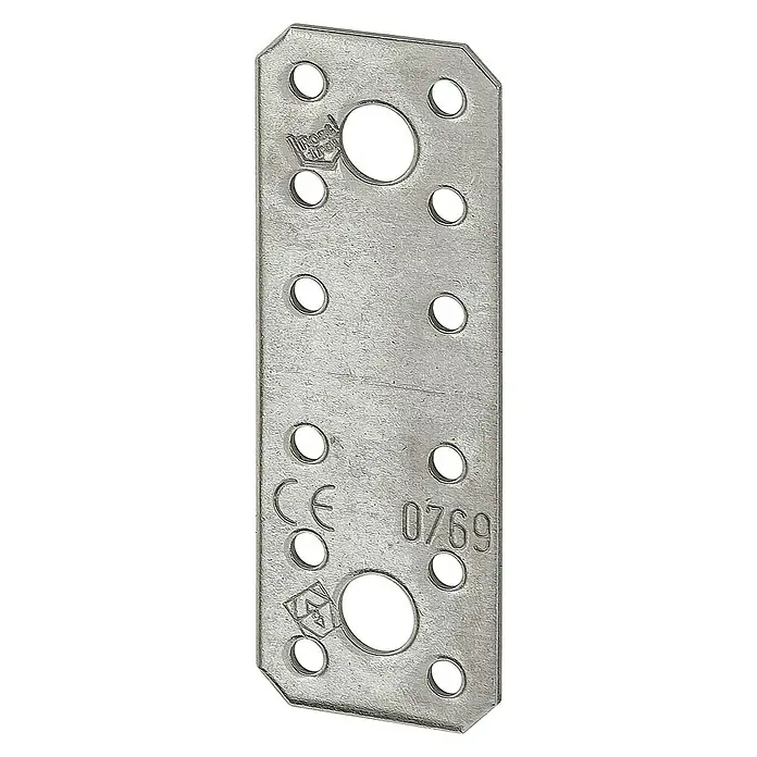 Stabilit Flachverbinder - L x B: 135 x 55 mm, Silber - Diagonale Ansicht