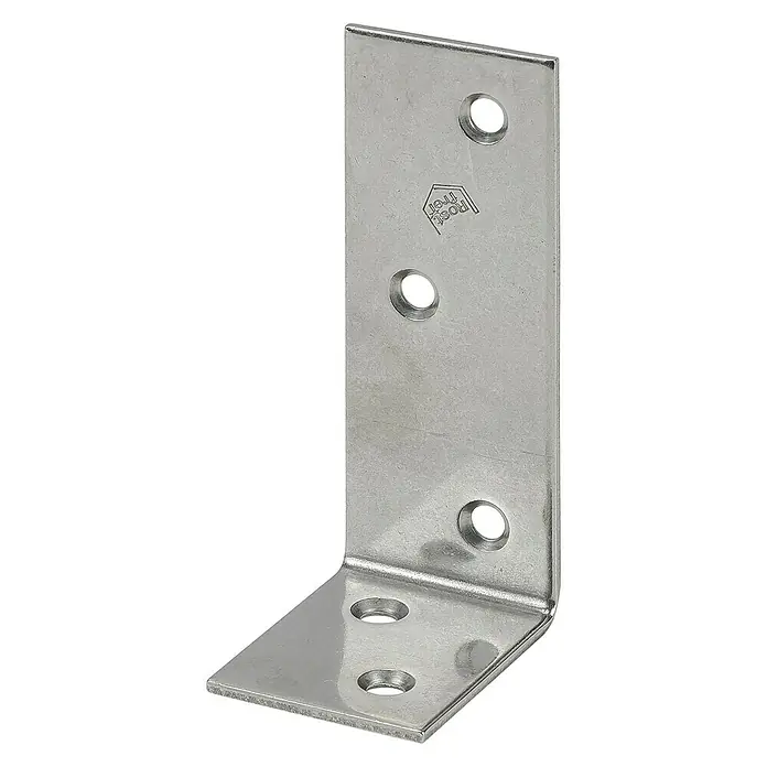 Starke Balkenwinkel - L x B: 80 x 30 mm, Edelstahl - Diagonale Ansicht