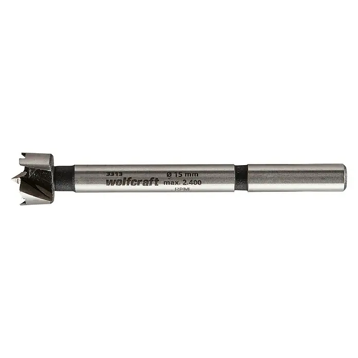 Wolfcraft Forstnerbohrer - Durchmesser: 15 mm, Länge: 90 mm - Vorderansicht