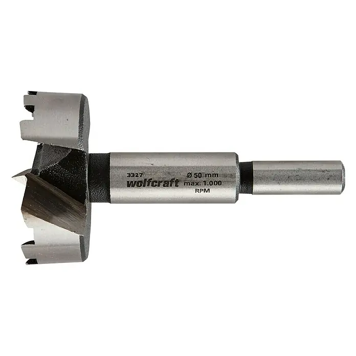 Wolfcraft Forstnerbohrer - Durchmesser: 50 mm, Länge: 90 mm - Vorderansicht