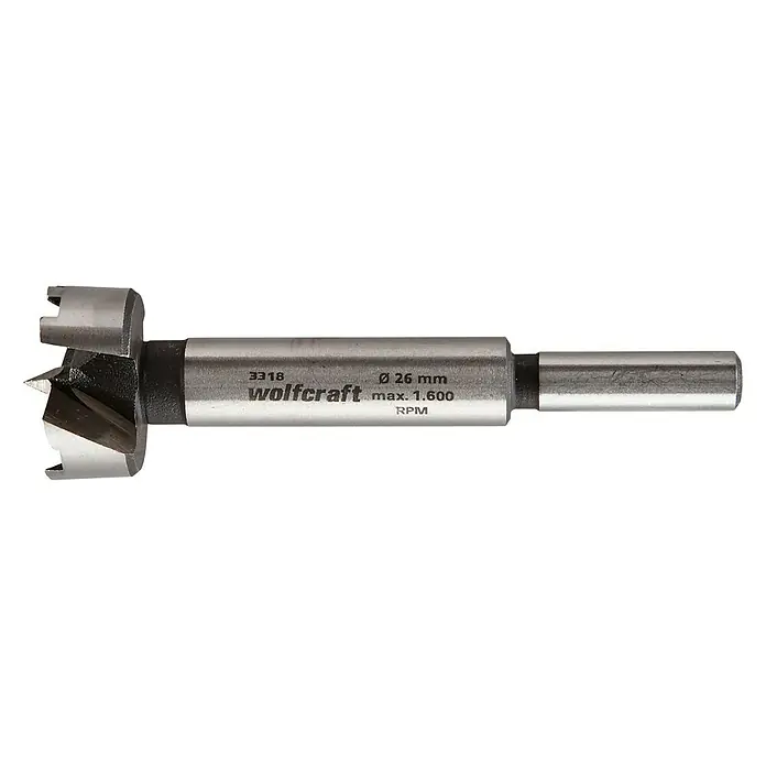 Wolfcraft Forstnerbohrer - Durchmesser: 26 mm, Länge: 90 mm - Vorderansicht