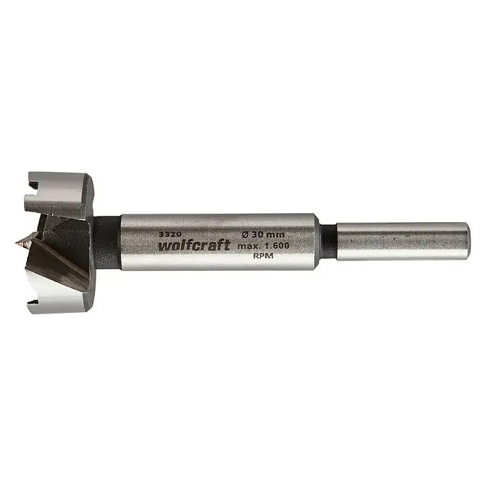Wolfcraft Forstnerbohrer - Durchmesser: 30 mm, Länge: 90 mm - Vorderansicht