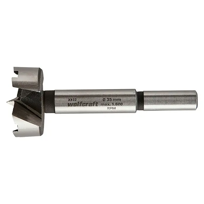 Wolfcraft Forstnerbohrer - Durchmesser: 35 mm, Länge: 90 mm - Vorderansicht