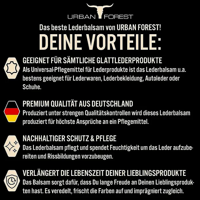 Urban Forest Premium Pflegemittel Lederbalsam - 250 ml
