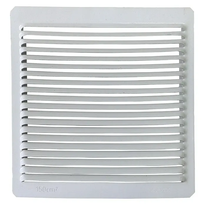 Rejilla de ventilación encastrable - 16,5 x 17 cm, Blanco, Espesor: 0,6 mm, Aluminio - Vista frontal