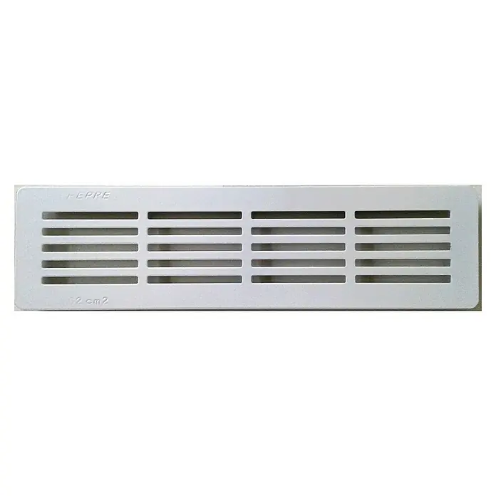 Rejilla de ventilación decorativa empotrable - 30 x 8 cm, Plateado, Aluminio - Vista frontal