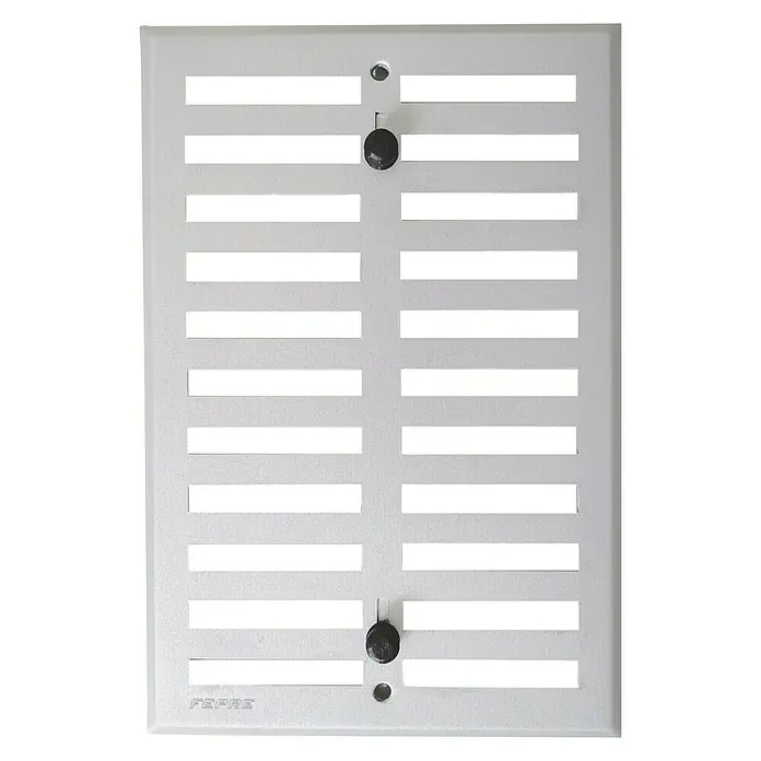 Rejilla de ventilación regulable - 25 x 17 cm, Blanco, Aluminio - Vista frontal