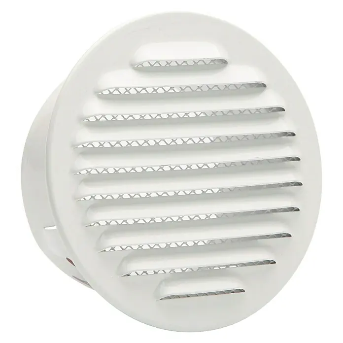 Rejilla de ventilación empotrable con mosquitera - 150 mm, Blanco, Aluminio - Vista frontal