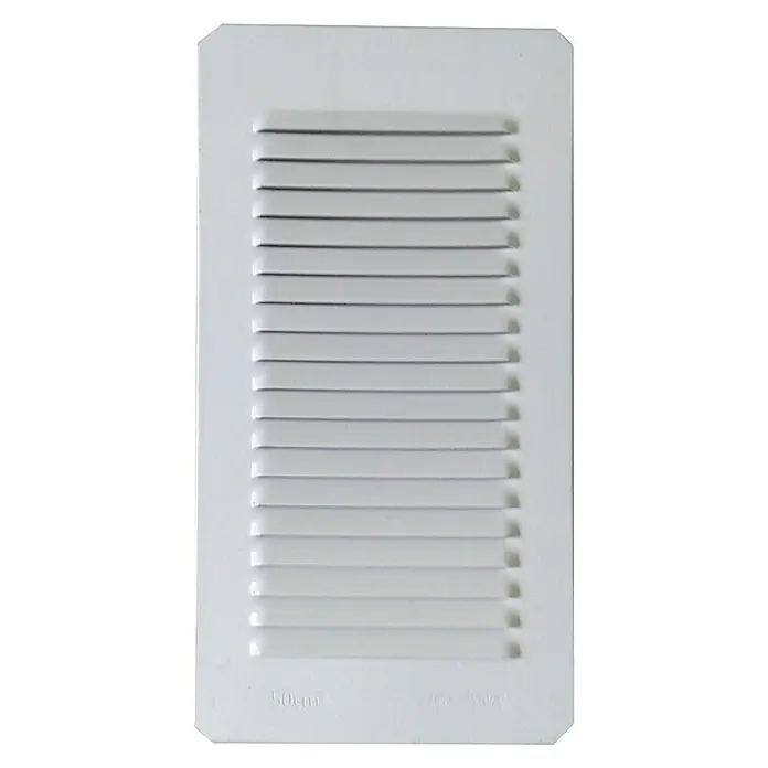 Rejilla de ventilación encastrable - 11,5 x 22 cm, Blanco, Espesor: 0,8 mm, Aluminio - Vista frontal