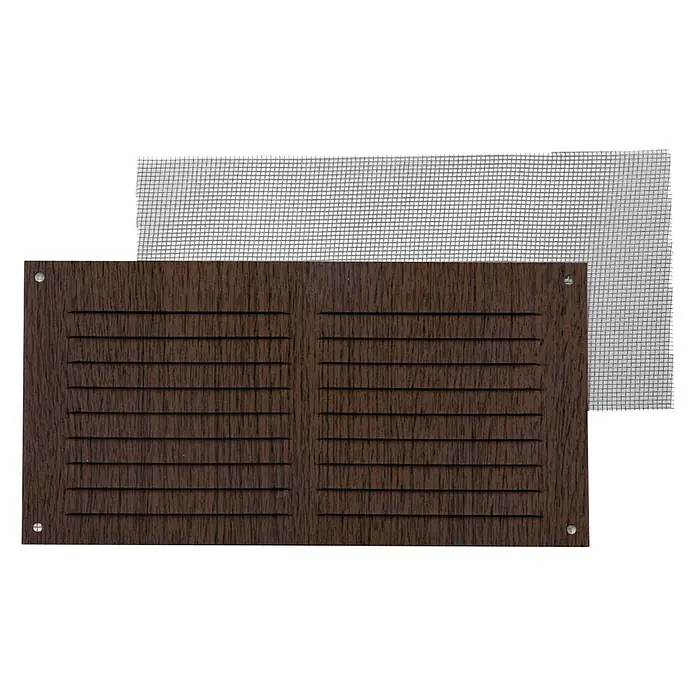 Rejilla de ventilación con mosquitera - 20 x 10 cm, Sapelly, Espesor: 0,6 mm - Vista frontal