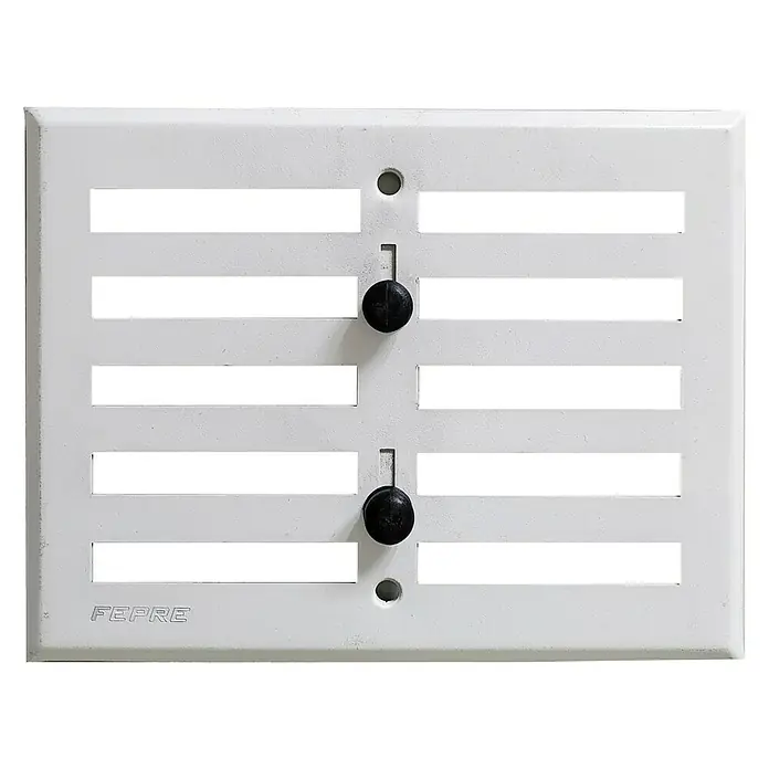Rejilla de ventilación regulable - 13 x 17 cm, Blanco, Aluminio - Vista frontal