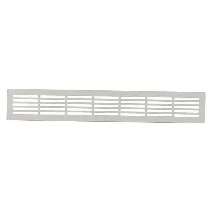 Rejilla de ventilación decorativa empotrable - 50 x 8 cm, Aluminio, Blanco - Vista frontal