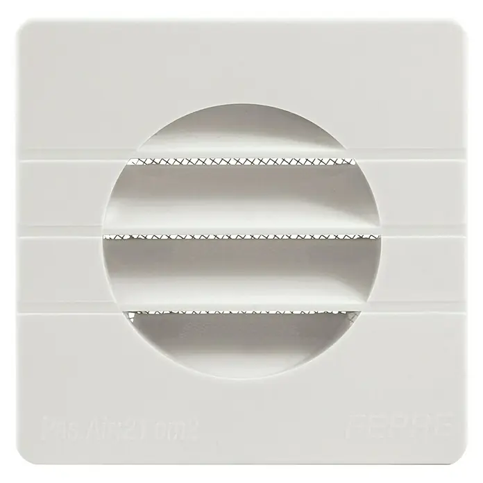 Rejilla de ventilación empotrable a tubo GETM - 12,5 x 12,5 cm, Blanco, Acrilo Styrol Butadieno (ABS) - Vista frontal