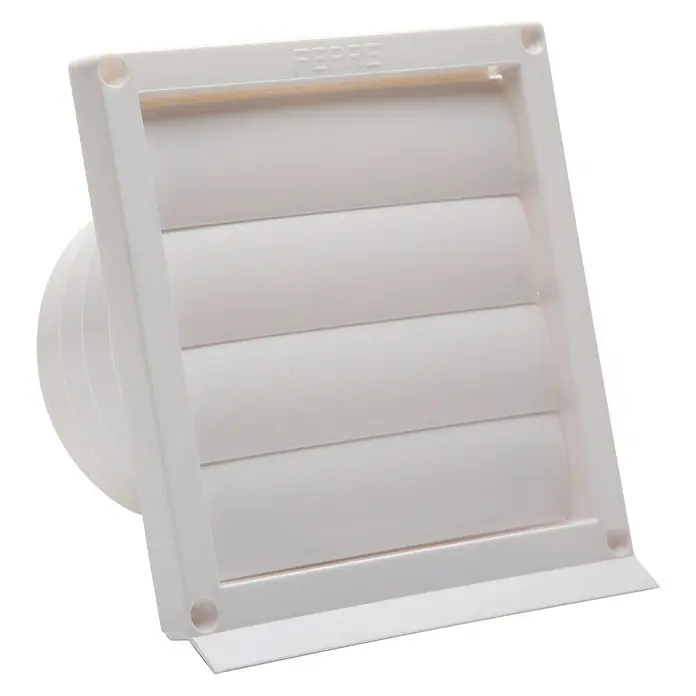 Rejilla de ventilación multidiámetro - 15,5 x 16,5 mm, Blanco, Acrilo Styrol Butadieno (ABS) - Vista angular