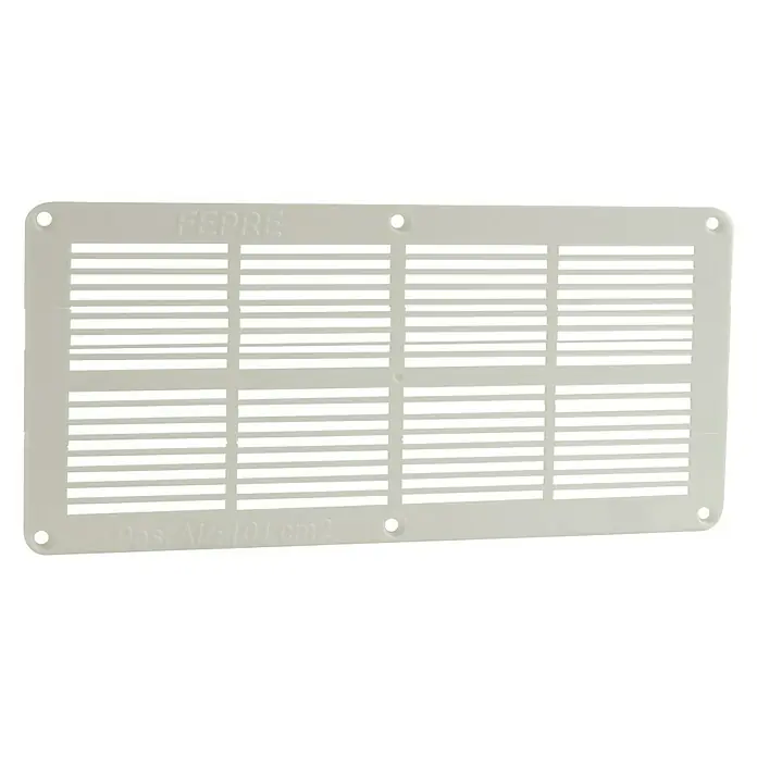 Rejilla de ventilación extra plana - 33,7 x 13,1 cm, Blanco, Acrilo Styrol Butadieno (ABS) - Vista frontal