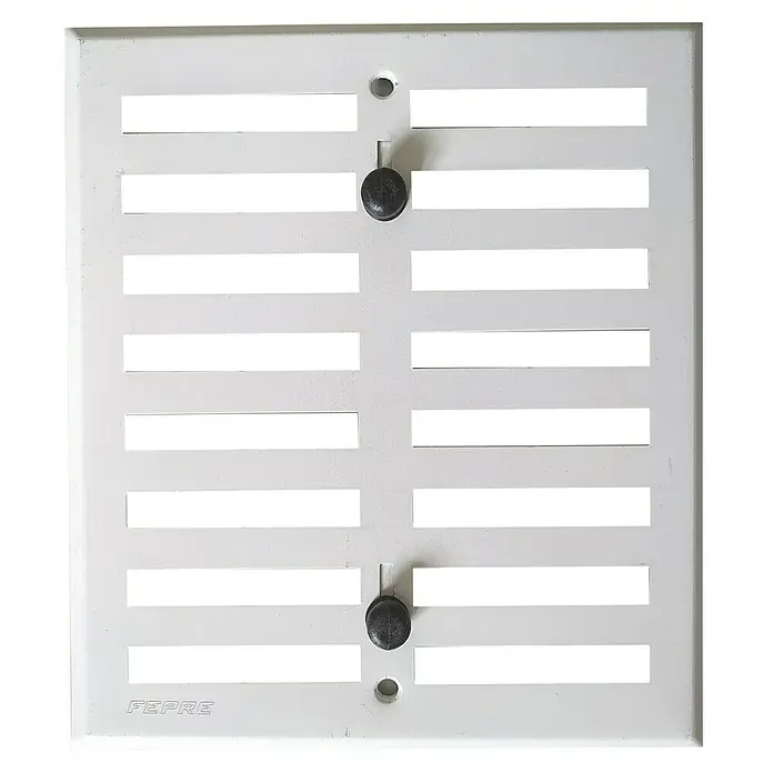Rejilla de ventilación regulable - 19 x 17 cm, Blanco, Aluminio - Vista frontal