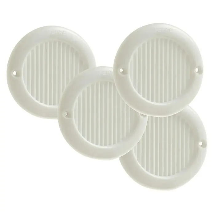 Rejilla de ventilación kit atornillable - Diámetro: 64 mm, Blanco, Acrilo Styrol Butadieno (ABS), 4 ud. - Vista frontal