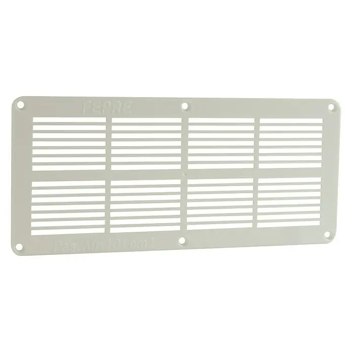 Rejilla de ventilación extra plana - 25,5 x 11 cm, Blanco, Acrilo Styrol Butadieno (ABS) - Vista frontal