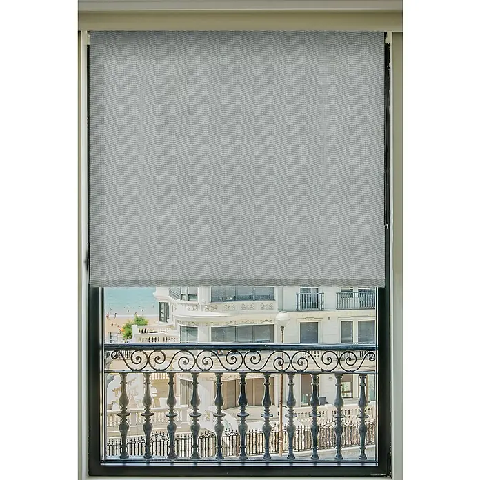 Estor enrollable Montreal - An x Al: 120 x 250 cm, Plata azul - Primer plano