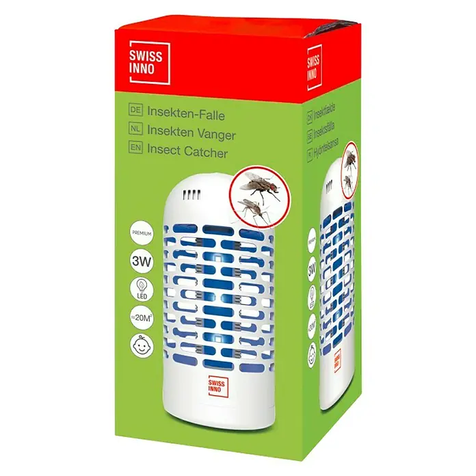 Swissinno Insektenvernichter LED Mini - 3 W, Wirkungsbereich: 15 m² - Diagonale Ansicht