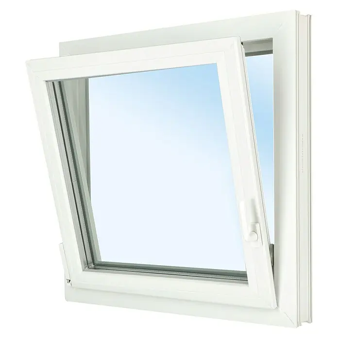 Solid Elements Kunststofffenster Classic Line - B x H: 90 x 90 cm, DIN Anschlag: Links, Weiß - Diagonale Ansicht