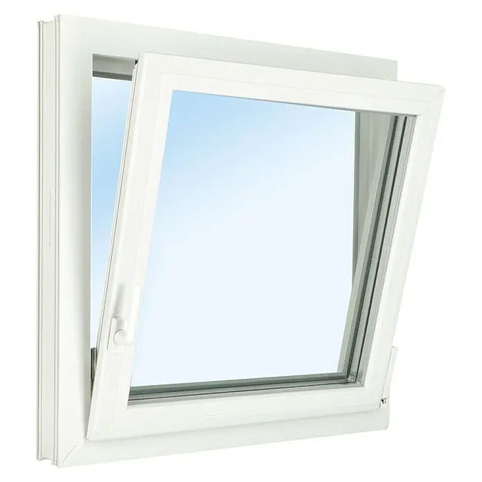 Solid Elements Kunststofffenster Classic Line - B x H: 90 x 90 cm, DIN Anschlag: Rechts, Weiß - Diagonale Ansicht