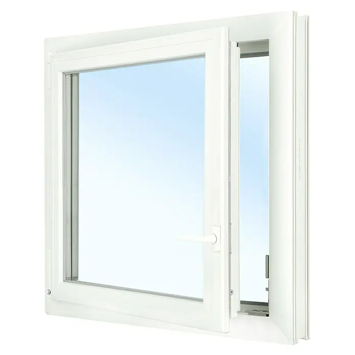 Solid Elements Kunststofffenster Classic Line - B x H: 120 x 120 cm, DIN Anschlag: Links, Weiß - Diagonale Ansicht