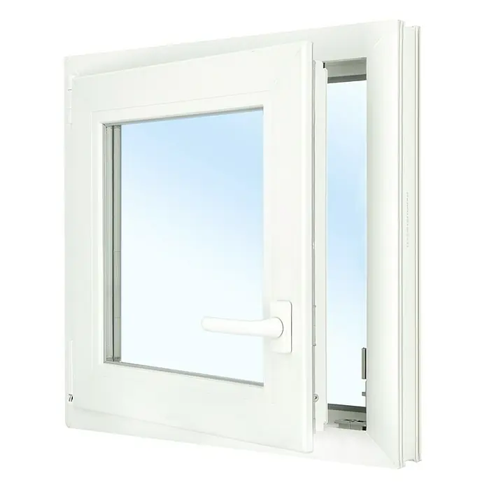 Solid Elements Kunststofffenster Eco Line - B x H: 50 x 50 cm, DIN Anschlag: Links, Weiß - Diagonale Ansicht