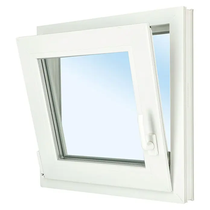 Solid Elements Kunststofffenster Eco Line - B x H: 50 x 50 cm, DIN Anschlag: Links, Weiß - Diagonale Ansicht