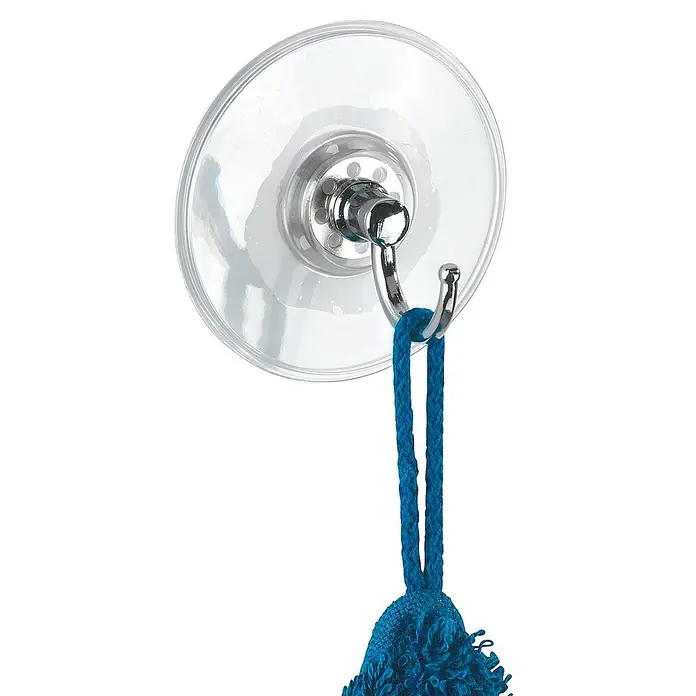 Wenko Saugnapf-Haken Atero - Durchmesser: 7 cm, Transparent, Chrom - Detailaufnahme