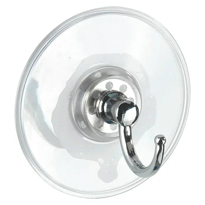 Wenko Saugnapf-Haken Atero - Durchmesser: 7 cm, Transparent, Chrom - Vorderansicht