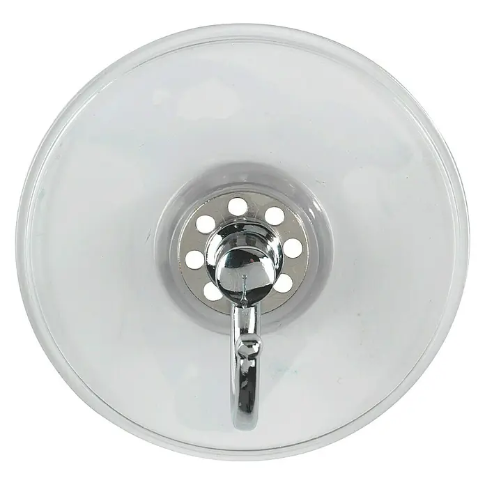 Wenko Saugnapf-Haken Atero - Durchmesser: 7 cm, Transparent, Chrom - Vorderansicht