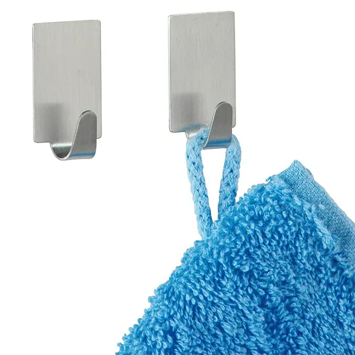 Wenko Handtuchhaken - L x B x H: 3,4 x 1,9 x 1,5 cm, 4 Stk., Edelstahl, Matt - Detailaufnahme